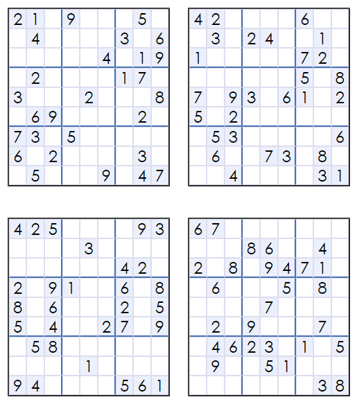 free sudoku printable puzzles 4 per page